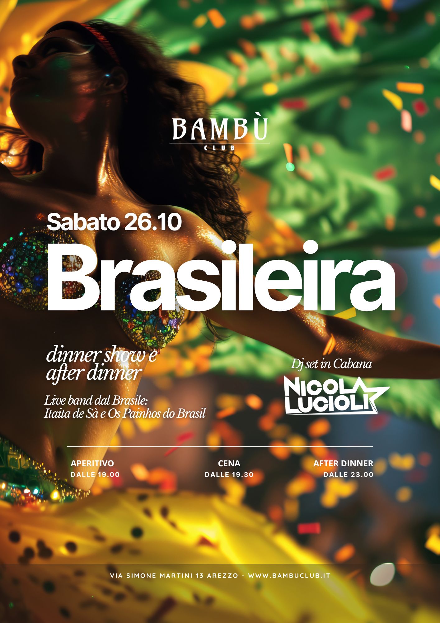 BRASILEIRA DINNER SHOW E AFTER DINNER- SABATO 26 OTTOBRE