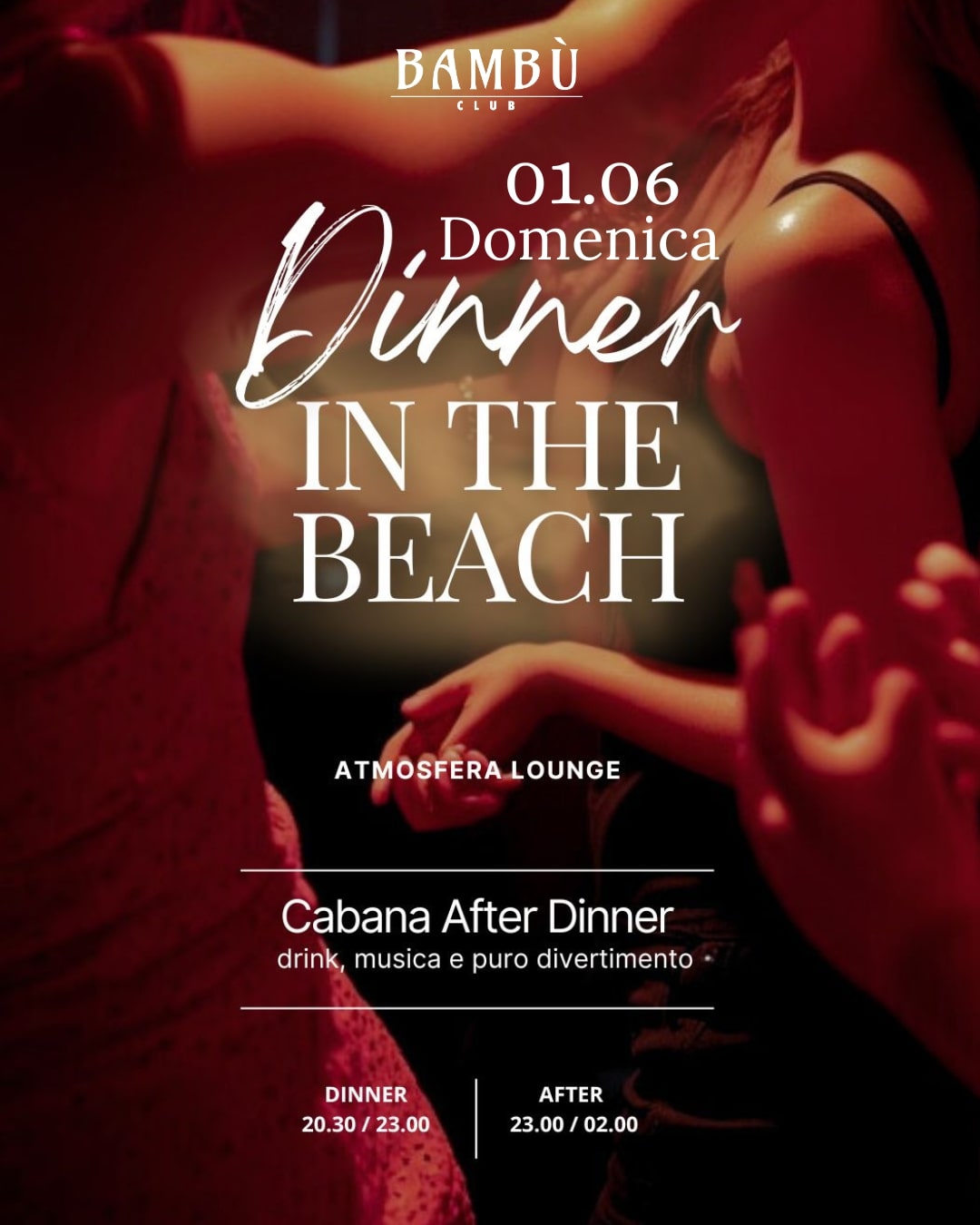 DINNER IN THE BEACH - 01.05 DOMENICA 