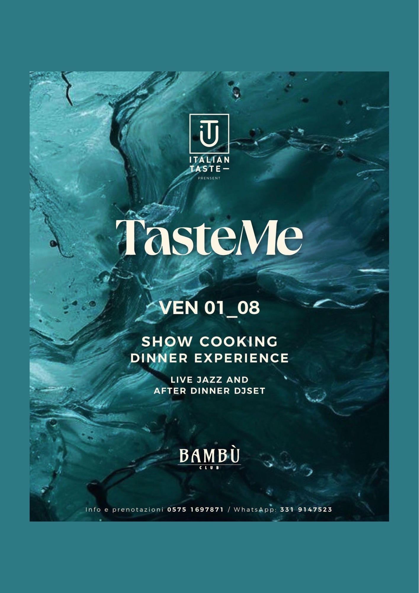 TASTE ME - SHOW COOKING - VENERDÌ 01.08