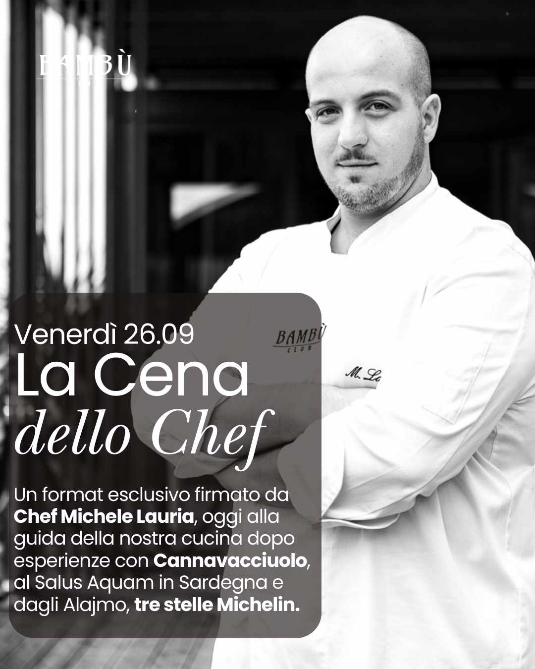 LA CENA DELLO CHEF - 26 SETTEMBRE 