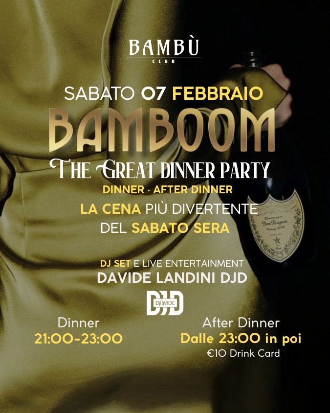 BAMBOOM THE GREAT DINNER PARTY- 07 FEBBRAIO
