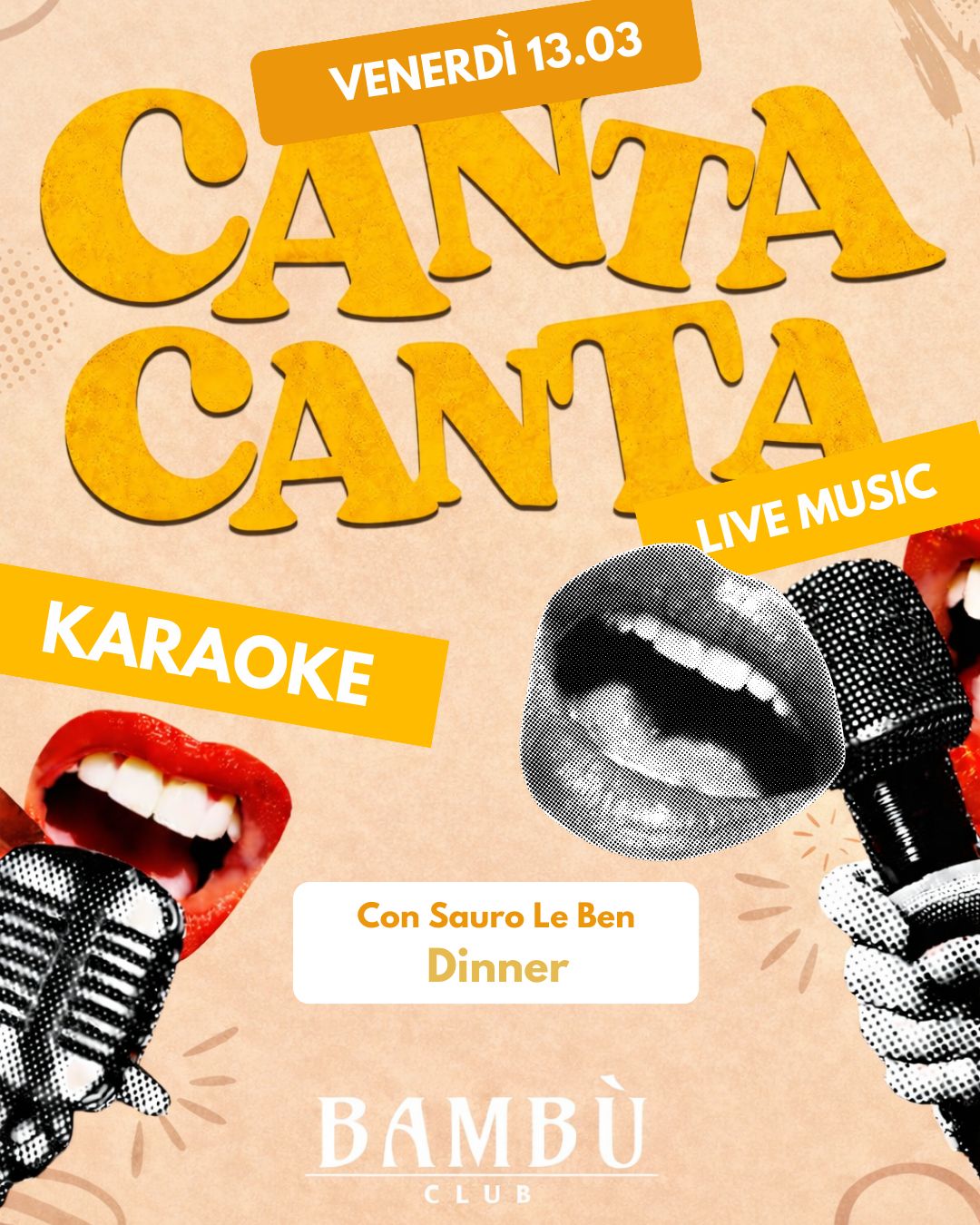 CANTA CANTA - KARAOKE LIVE MUSIC -. DINNER 