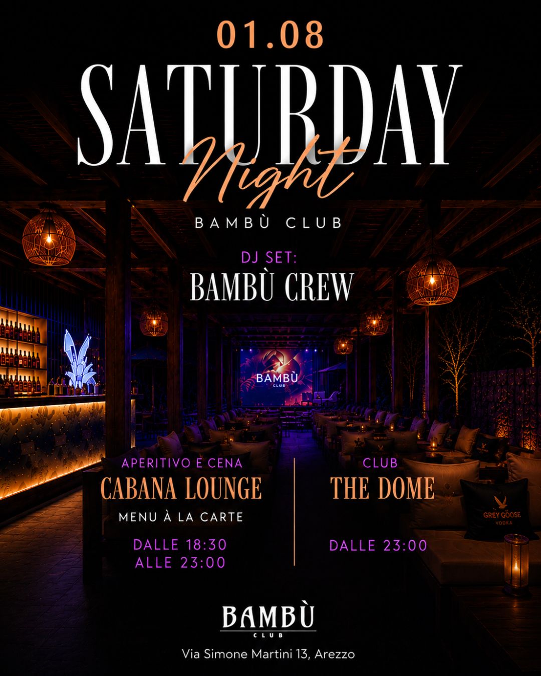 SATURDAY NIGHT - DJ SET BAMBU CREW - SABATO 01.08