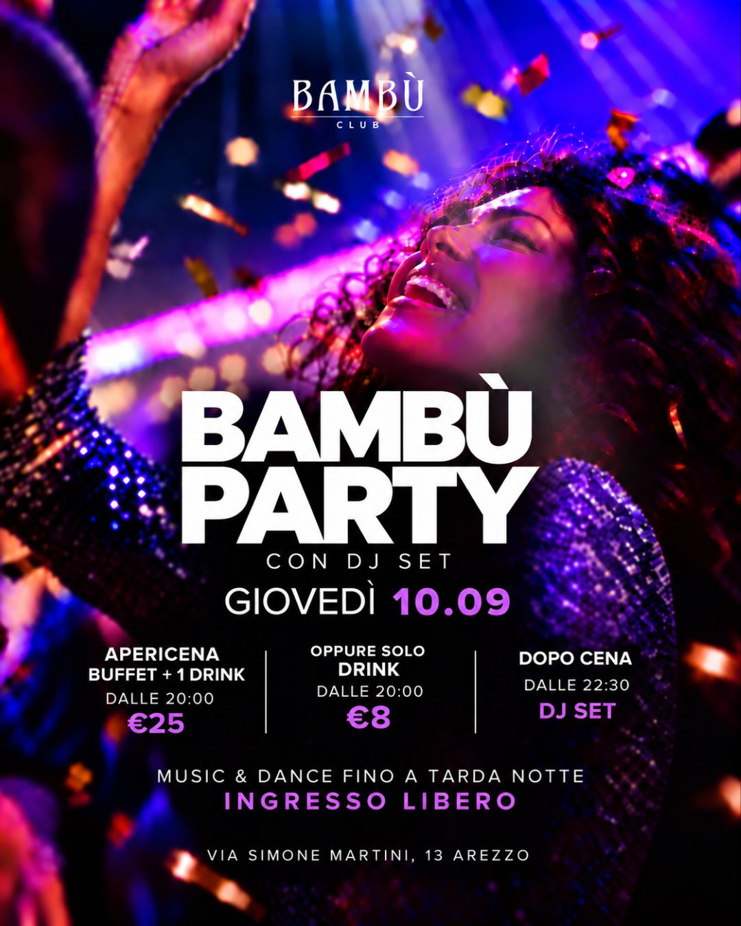 Bambù PARTY - APERICENA E CLUB - GIOVEDÌ 10.09