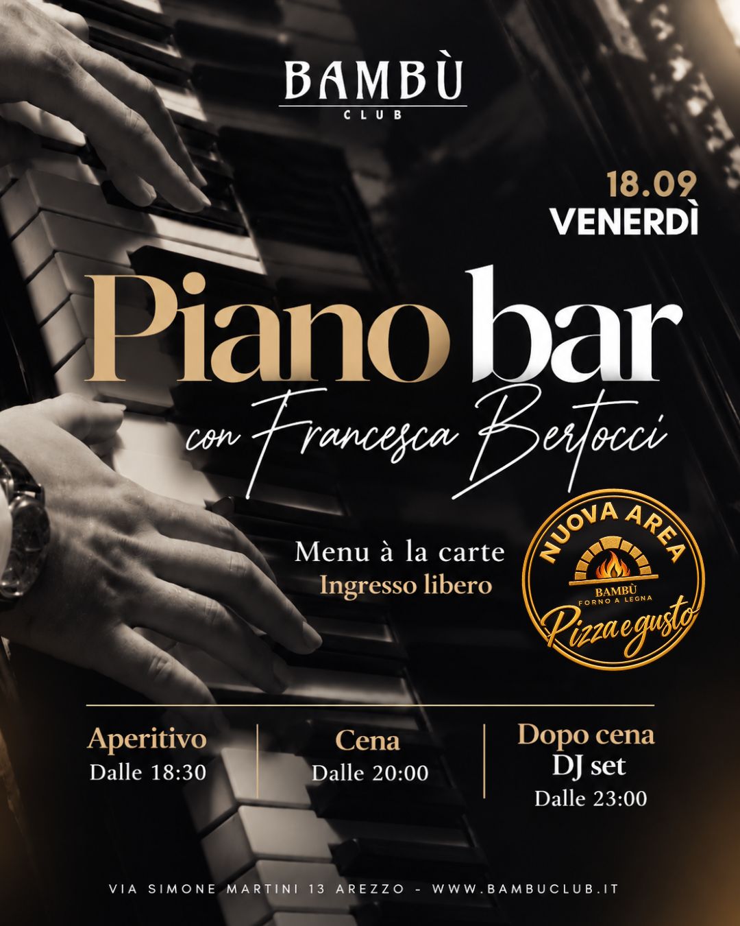 Piano Bar con Francesca Bertocci - Venerdì 18.09